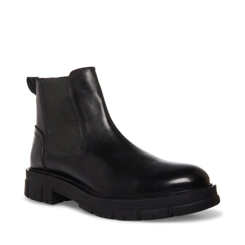 Black Steve Madden Adonis Leather Men's Chelsea Boots | PH 7361I16E